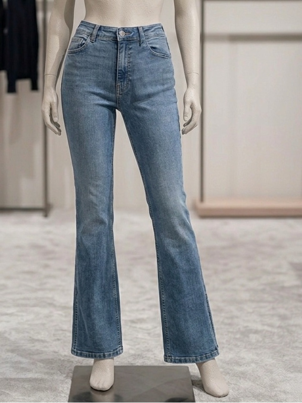 Zara High-Rise Light Blue Flare Jeans for Women